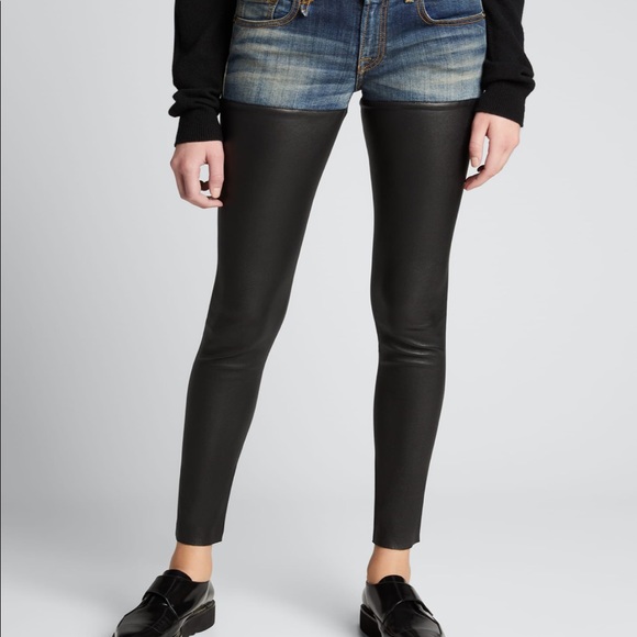 R13 Bedford Leather Chap Jeans - Picture 2 of 6